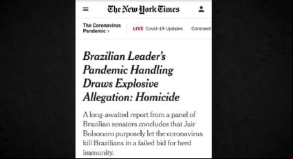 NYT destaca que Bolsonaro será acusado de homicídio em relatório da I